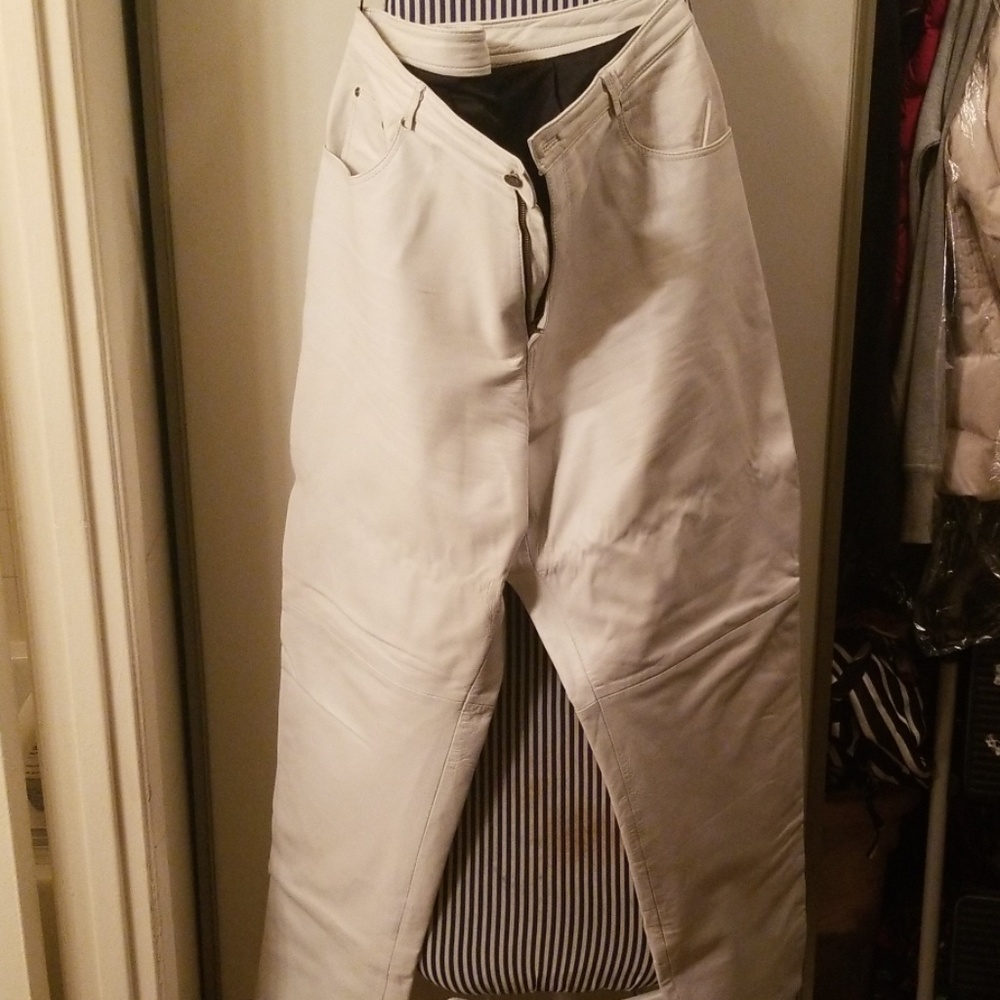 White leather pants also have in Black